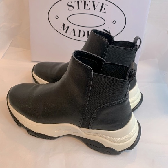 Steve Madden Black Vegan Leather MEDIA Sz 9 Women’s - Picture 12 of 13